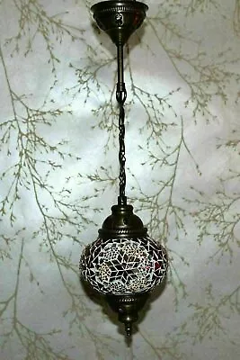 £38.99 • Buy Turkish Moroccan Handmade Glass Mosaic Ceiling Hanging Chandelier Lamp & Bulb-M