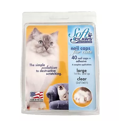 Soft Claws Nail Caps For Cats Clear - Large New • $6.98