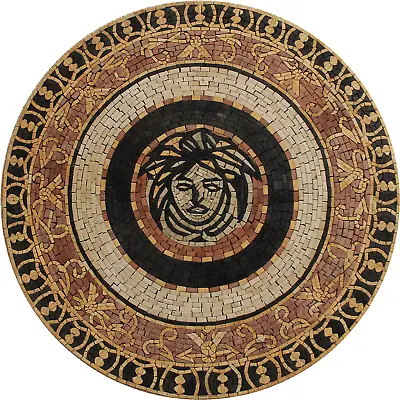 Mosaic Marble Golden Luxury Versace Medallion Home Pool Design Floor • $244