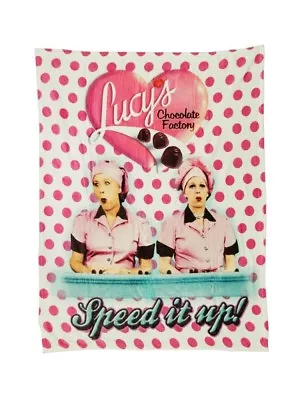 New I Love Lucy Chocolate Factory Plush Fleece Throw Gift Blanket Ethel Episode • $20.76