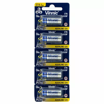 5 X Vinnic 27A Batteries L828F Alkaline Cells 12V High Voltage MN27 E27A Alarms • $14.64