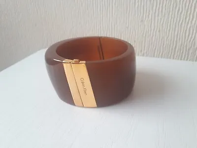 £26 • Buy Calvin Klein Bangle   Vision  Quirky Asymetrical Design Brown /gold Size Small