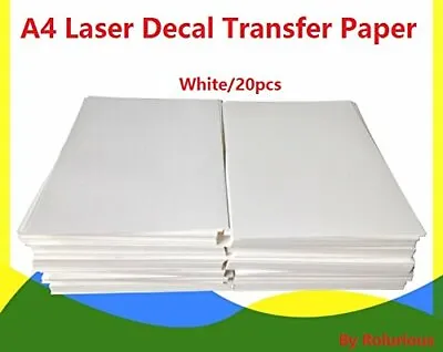 £12.73 • Buy 20 Sheets DIY A4 Laser Water Slide Decal Paper Transfer Paper Sheets White Type