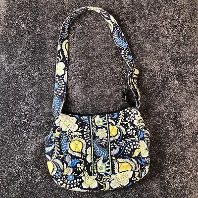 Vera Bradley Ellie Crossbody Bag Boho Hipster Floral Blue Purse RETIRED USA Made • $10.25