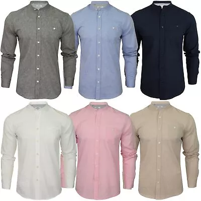 Xact Long Sleeved Linen Grandad Nehru Shirt • £29.99