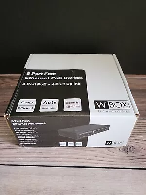 W Box Technologies 8 Port Fast Ethernet PoE Switch Model 0E-8P65W4POE #4267T • $25.50