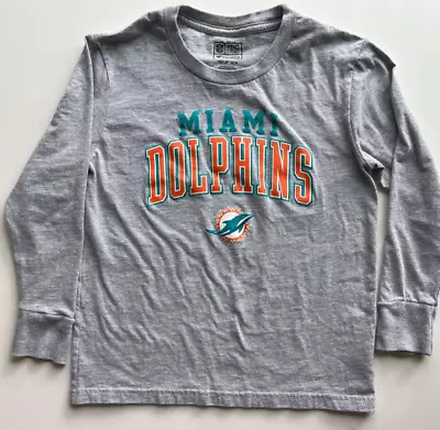 NFL PRO LINE FANATICS Gray MIAMI DOLPHINS Long Sleeve T-Shirt Boys SIZE: YS • $7.40