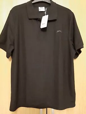 Slazenger Polo Shirt 2XL Black Short Sleeves • £10