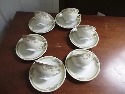 6 - Vintage Hand Painted Meito China #V2148 Cup And Saucer Sets Floral Garland • $4.99