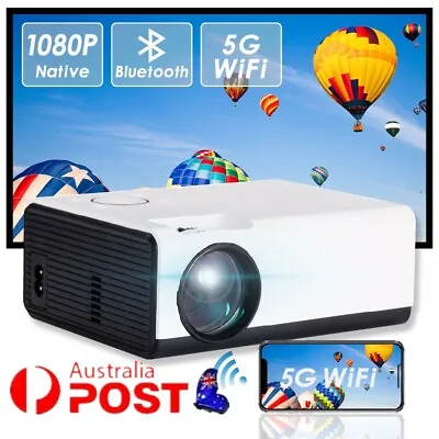 5G WiFi Android 9.0 Projector Portable 4K Bluetooth Wireless Home TV Projection • $142.58
