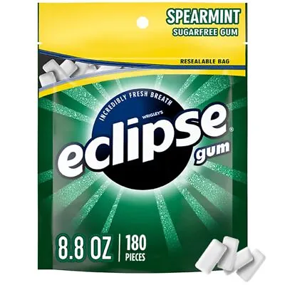 ECLIPSE Spearmint Sugar Free Chewing Gum Refill Pouch 8.8 Ounce (180 Pieces) • $13.19