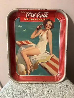 Vintage 1939  Girl Coca-Cola Tray Soda • $180