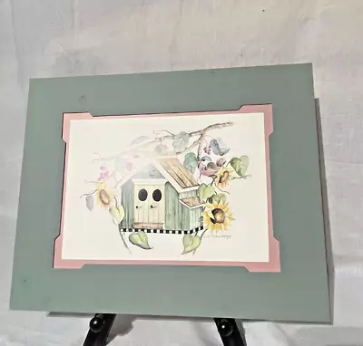 Signed Jo Moulton Art Print Bird And Birdhouse With High Quality Mat No Frame • $13.95