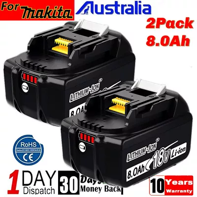 2x Genuine For Makita 8Ah 18V Battery BL1860B BL1890B LXT Lithium BL1850B BL1830 • $68.69