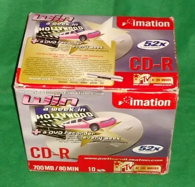 IMATION CD-R DISCS - 10 Pack -  700MB/80MIN 52X - New/Old Stock • £9.99