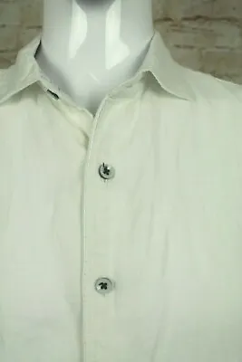 Robert Graham Designer Luxury White Linen Dress Shirt Size L Vgc • $23.31