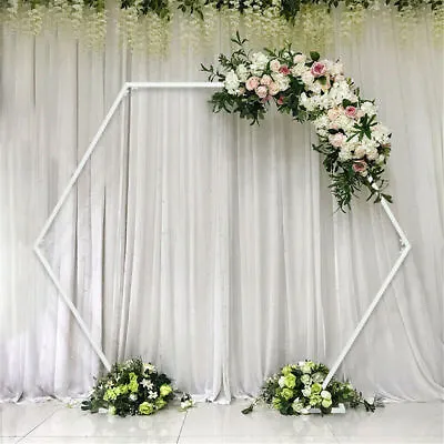 $39.93 • Buy 2/2.2/2.4M Metal Hexagonal Wedding Arch Stand Free Standing Backdrop Frame Props