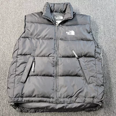 Vintage The North Face Nuptse 700 Down Puffer Vest Mens L Black Hidden Hood 90s • $99.99