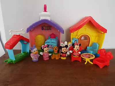 Fisher Price Little People Disney Mickey Mouse Minnie Play House 5 Figures • $25.99