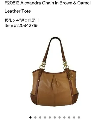 Coach Alexandra Chain Leather Tote Shoulder Bag Purse F2081 • $80