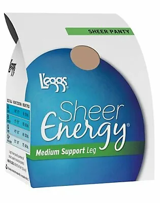 $22.43 • Buy All Sheer Pantyhose L'eggs 6-Pack Sheer Energy Regular Medium Support Toe Waist