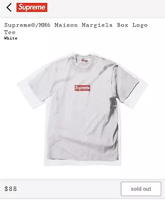 Supreme X Maison Margiela MM6 Box Logo Tee | SMALL Confirmed  • $200