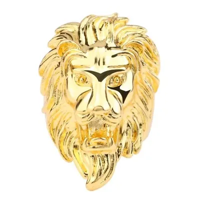 $8.99 • Buy USA Real Men's Gold.Stainless Steel, Wedding Ring,LION.Head.8-15 Gift 