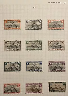 Egypt Stamp 1933 X 12 Handley Page HP42 Over Pyramids Postage Vintage Set 3 • £22