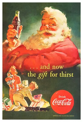 Coca Cola Santa Claus - Vintage 1952 Christmas Poster • $19.95