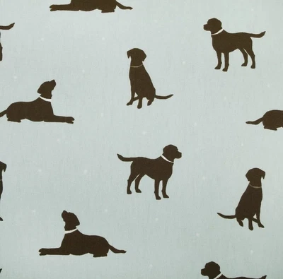 £62.50 • Buy 5 Metre Clarke & Clarke Rover Duckegg Blue 100% Cotton Fabric Chocolate Labrador