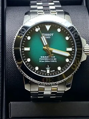 Tissot T120.407.11.091.01 Seastar 1000 Green Dial Gradient Men's Automatic Watch • £310