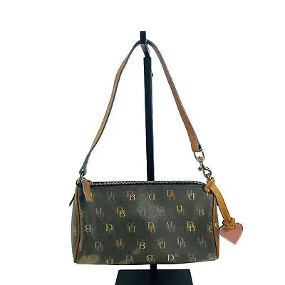 Dooney & Bourke Vintage Black & Multicolor Signature Barrel Shoulder Bag Purse • $43.99