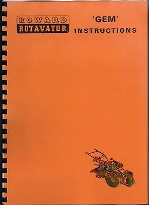 Howard  Gem  Garden Rotavator Tractor Instruction Book • £7.50