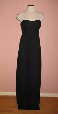 JCrew Taryn Long Dress In Silk Chiffon Size 2 Black Gown $365 • $119.95