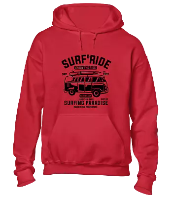 Surf And Ride Hoody Hoodie Cool Surfing Camping Camper Van Design Top Outdoors • £16.99