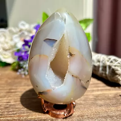 340g High Quality Agate Geode Eggs Quartz Crystal Gemstone Egg Healing • $51