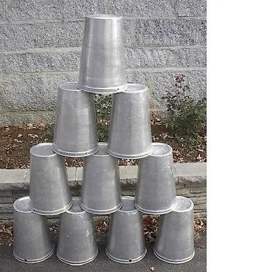 Lot Of 12 Maple Syrup Aluminium  Sap Buckets READY TO USE TO GATHER SAP!! • $65