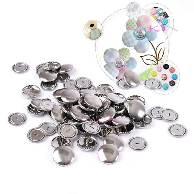 10P Metal Self Cover Buttons Handmade Fabric Cover Buttons Craft DIY Accessories • £4.79