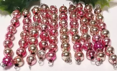 $27.51 • Buy Vintage Christmas Ornaments Lot Of 10 PINK -ISH Mercury Glass Bead Icicles Sn161