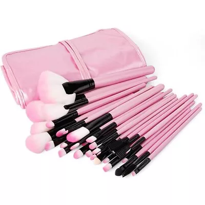 32Pcs Makeup Make Up Eyeshadow Brush Set Cosmetic Tool Kit Leather Case - Pink • $37.08