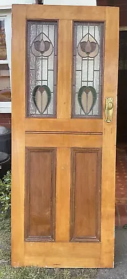 Vintage Door With Stained Glass 810mm Wide X 2050mm High X 35mm. • $330