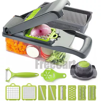 14 In 1 Fruit Vegetable Slicer Cutter Food Onion Veggie Dicer Chopper Kitchen US • $20.66