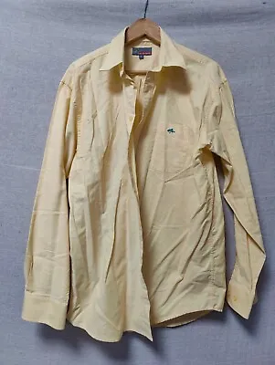 LE SHARK Size XL Yellow Cotton Polyester Blend Button Up Shirt • £9.99
