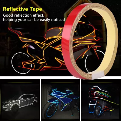 ・Red 1cm * 5m Reflective Warning Tape Sticker Strip Decal For Car Motorcycle Veh • $7.33