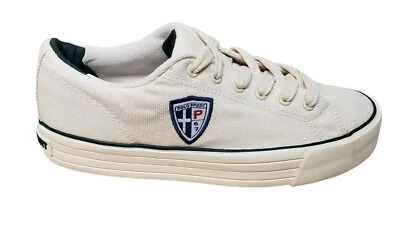 $34.98 • Buy Ralph Lauren Shoes Womens 6.5 Polo Sport Ivory Canvas WA2252 Logo Deck Sneakers