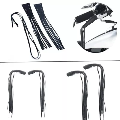 BLK Motorcycle 12 Brake Lever Covers Biker Clutch Fringe Long Tassels-PU Leather • $7.59