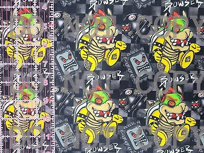 Custom 100% Cotton Woven Fabric Bowser Mario Brothers Video Game 1/4 Yard 9x56 • $4.94