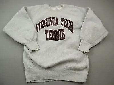 Vintage Virginia Tech Hokies Sweatshirt Men XL Champion Reverse Weave Tennis USA • $49.99