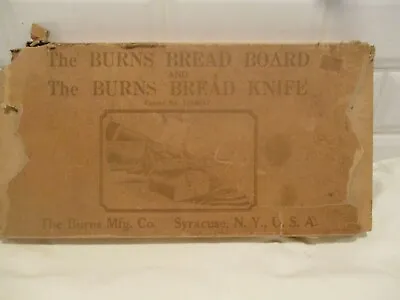 Vintage Bread Board With Partial Paper Wrap. Burns Co. Syracuse New York • $32