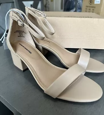 Amazon Essentials Women's Two Strap Heeled Sandal  Beige Size 10.5 • $8.99